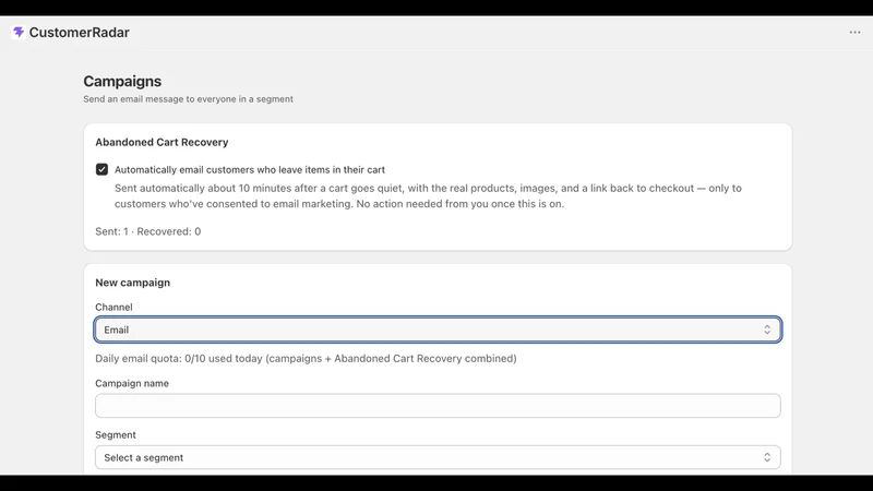 CustomerRadar: Win Back Sales