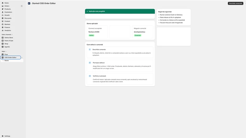 Started COD Order Editor