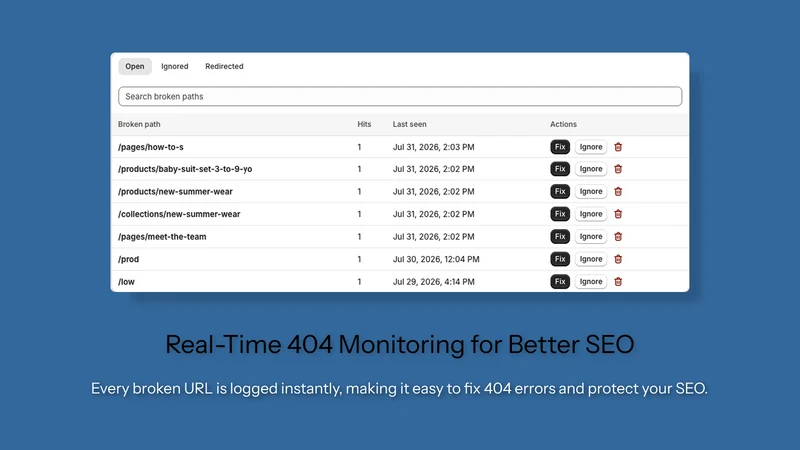 CI SEO & 404 Redirects Manager