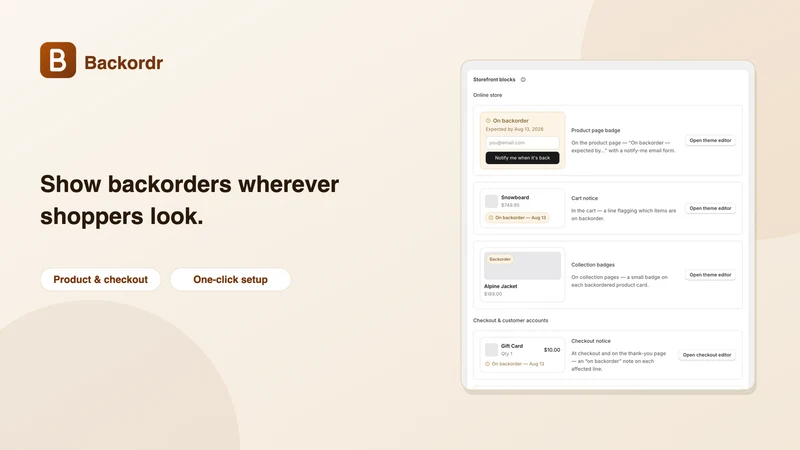 Backordr ‑ Preorder Backorder