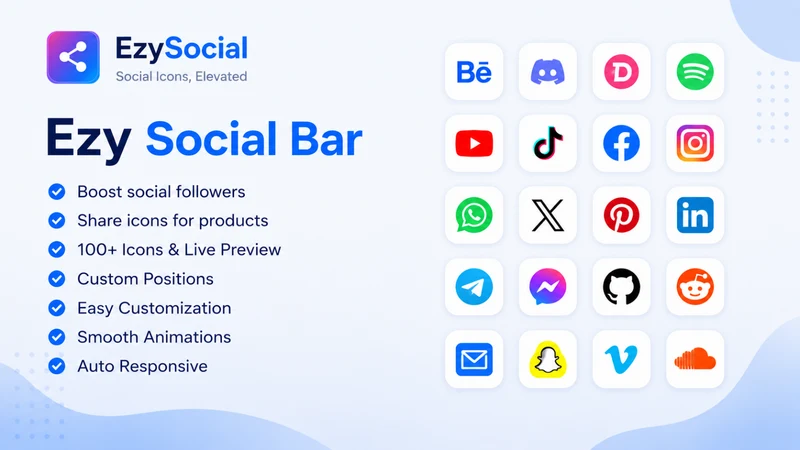 Ezy Social Media Icons & Share