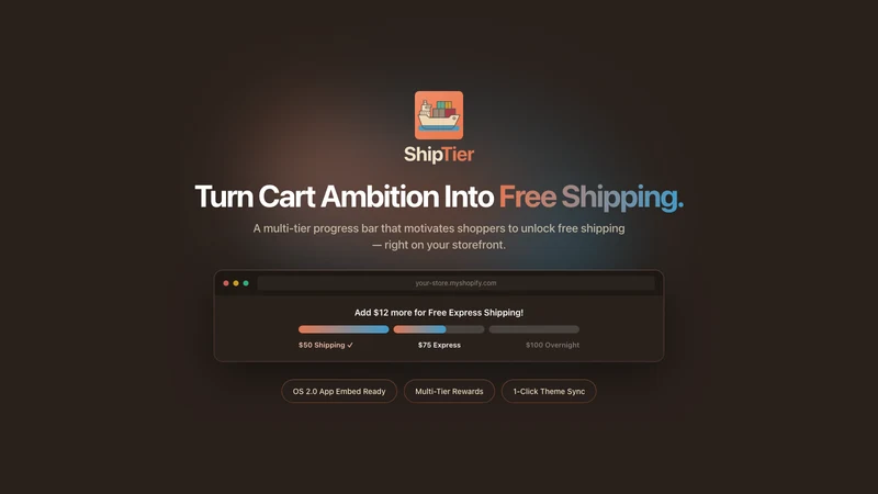 ShipTier: Free Shipping Bar