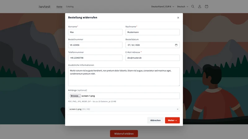Withdrawal Button