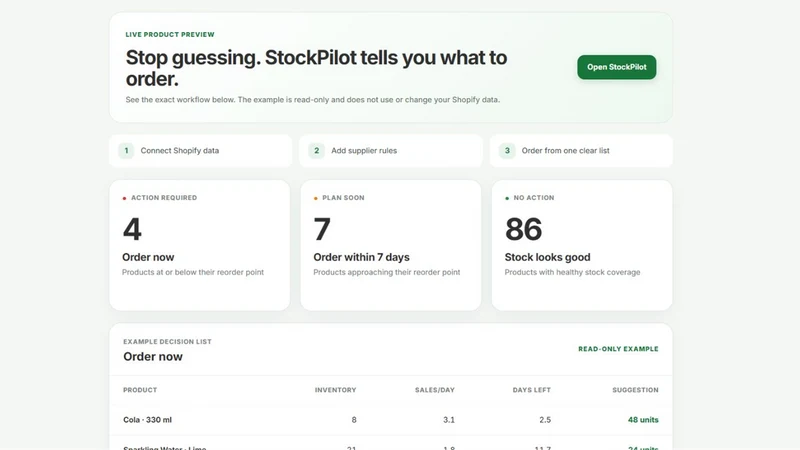Reordio – Reorder Planner