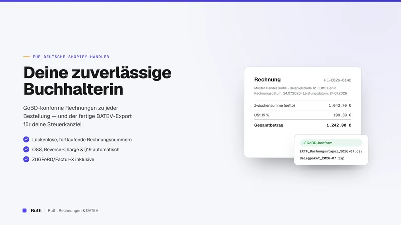Ruth: Rechnungen & DATEV