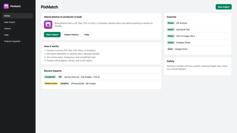 PixMatch ‑ Bulk Photo Import
