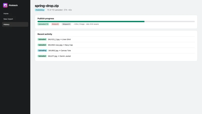 PixMatch ‑ Bulk Photo Import