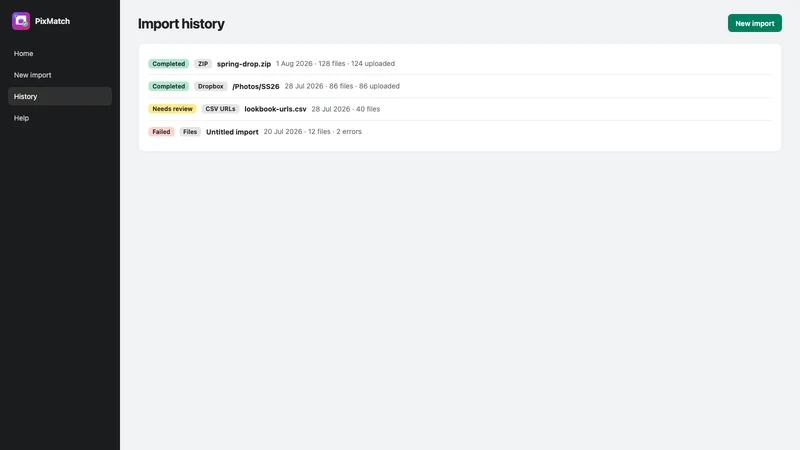 PixMatch ‑ Bulk Photo Import