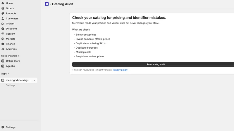 MerchGrid: Catalog Audit