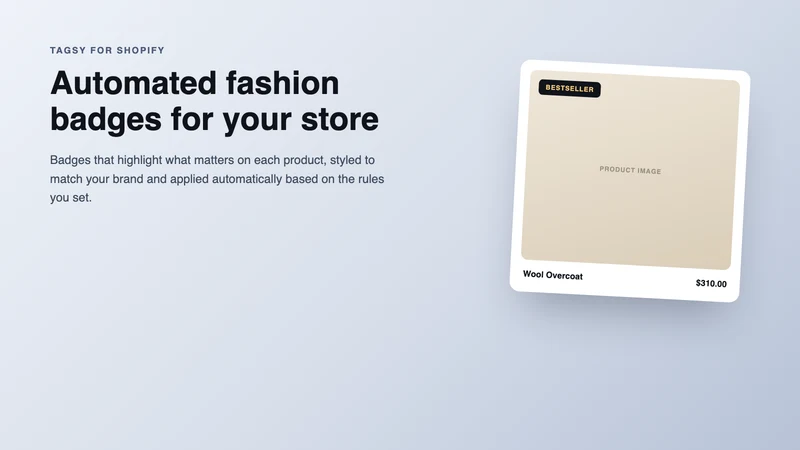 Tagsy: Fashion Product Badges