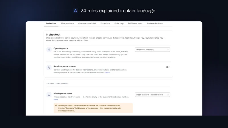 Zvanta Address Validator