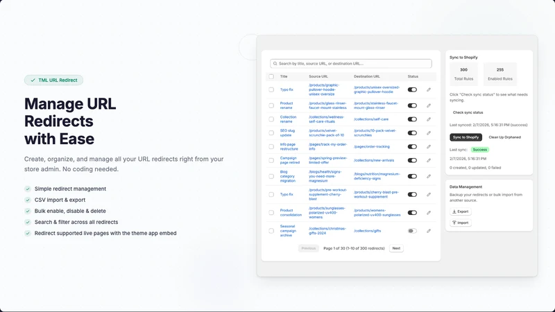 TML URL Redirect