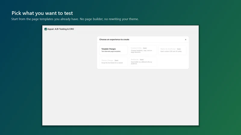 Appal: A/B Testing & CRO
