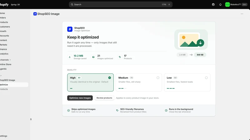 ShopSEO: Image Optimizer