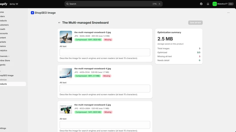 ShopSEO: Image Optimizer