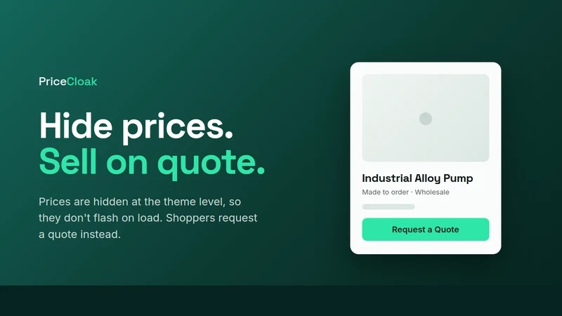 PriceCloak: Hide Price+Quote