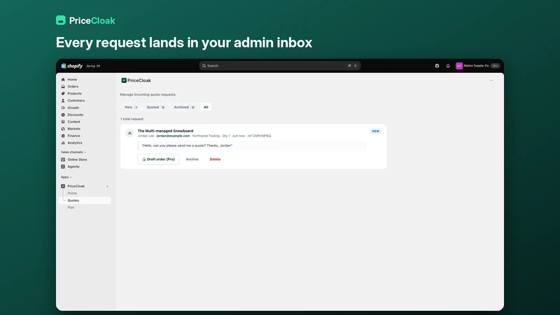 PriceCloak: Hide Price+Quote