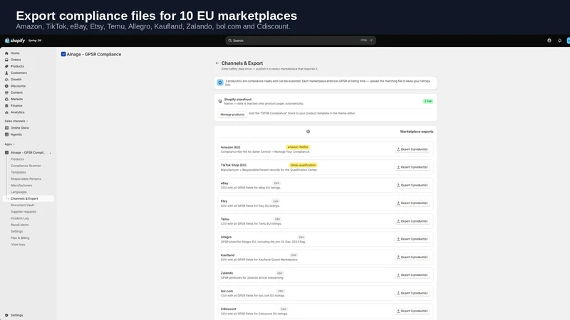 Alnage ‑ GPSR Compliance