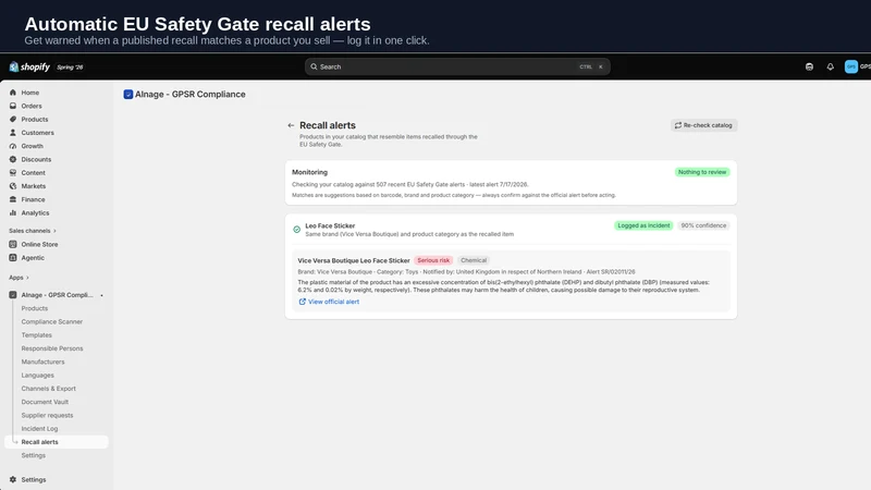 Alnage ‑ GPSR Compliance