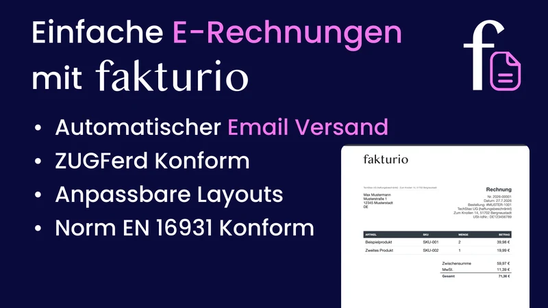 Fakturio ‑ ZUGFeRD E‑Rechnung