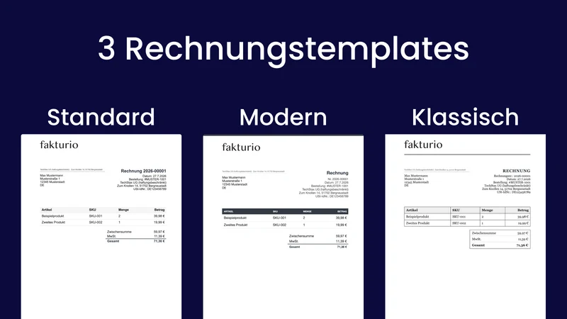 Fakturio ‑ ZUGFeRD E‑Rechnung