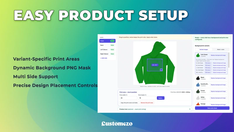 Customezo Product Customizer
