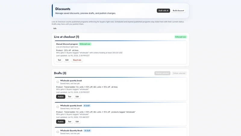 Checkout AI: B2B Discounts