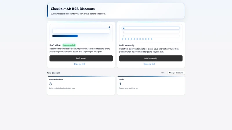 Checkout AI: B2B Discounts