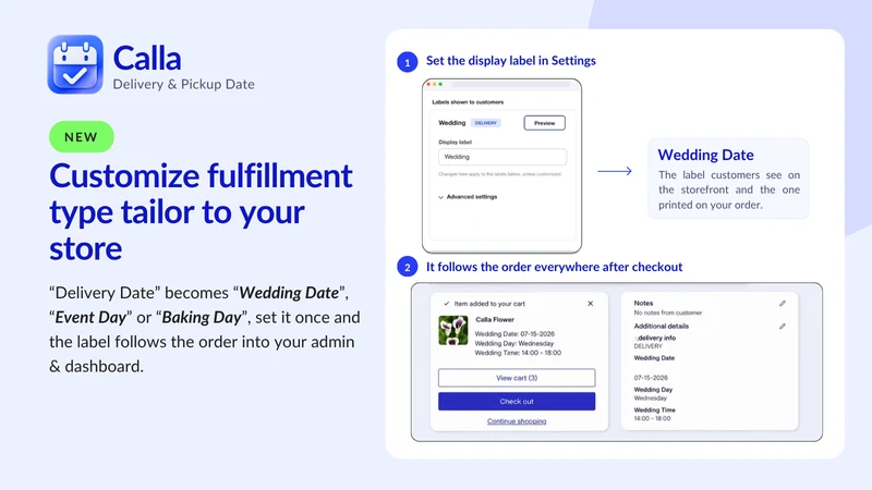 Calla ‑ Delivery & Pickup Date