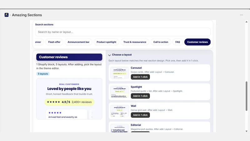 Amazing Sections ‑1Click Theme
