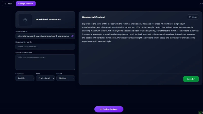 AI Product Description Maker