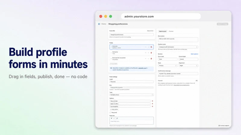 Fieldly: Account Form Fields