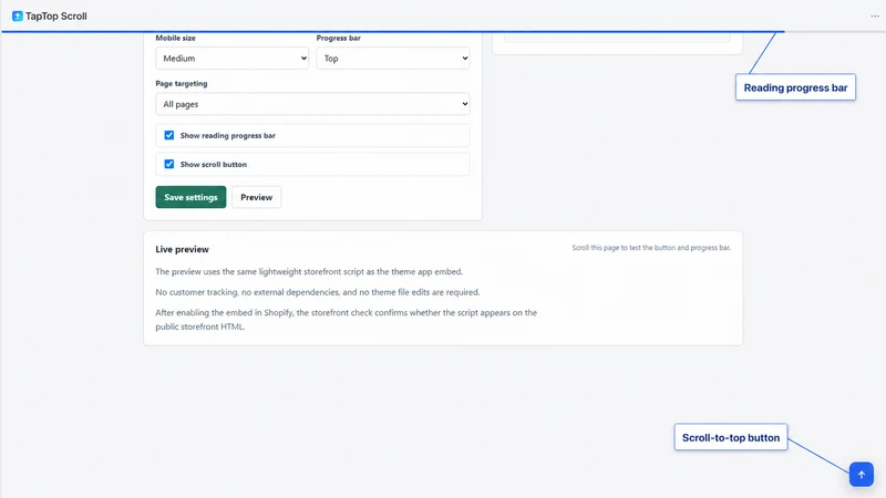 Nezify ‑ TapTop Scroll