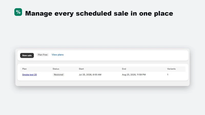 Sale Scheduler: Auto Discounts