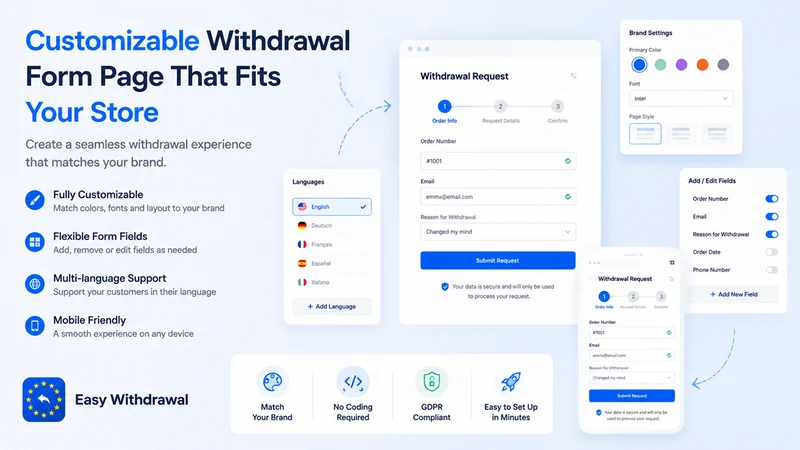 Easy Withdrawal Button & Form