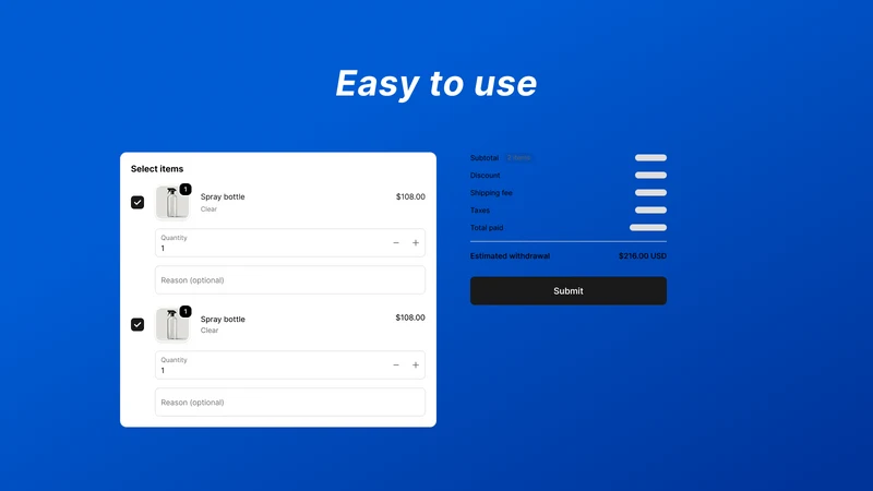 Easy Withdrawal Button & Form