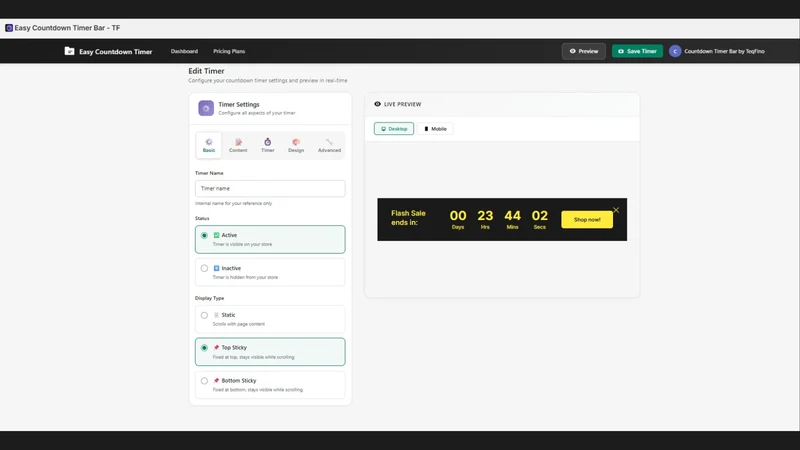Easy Countdown Timer by TF