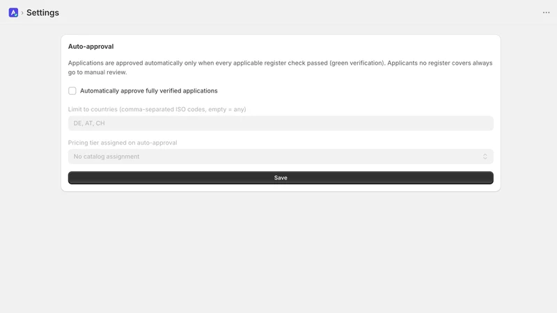 Anmelda ‑ B2B Onboarding