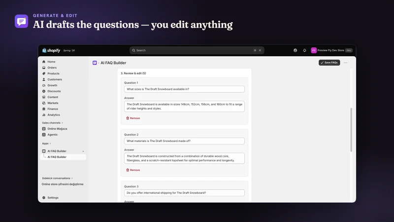 PreviewFly ‑ AI FAQ Builder