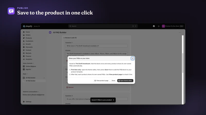 PreviewFly ‑ AI FAQ Builder