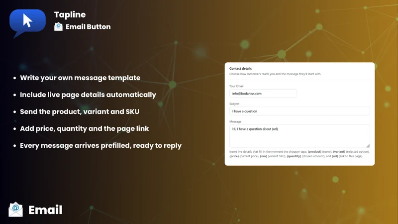Tapline: Email Contact Button