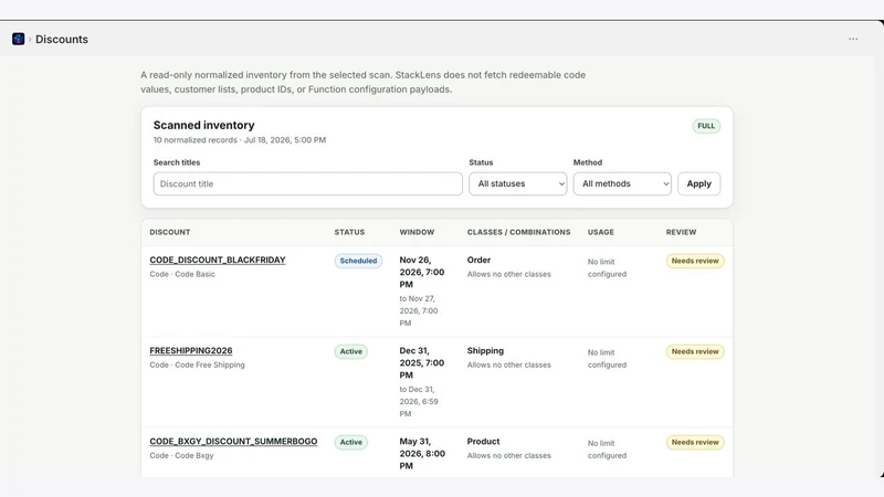 StackLens: Discount Monitor