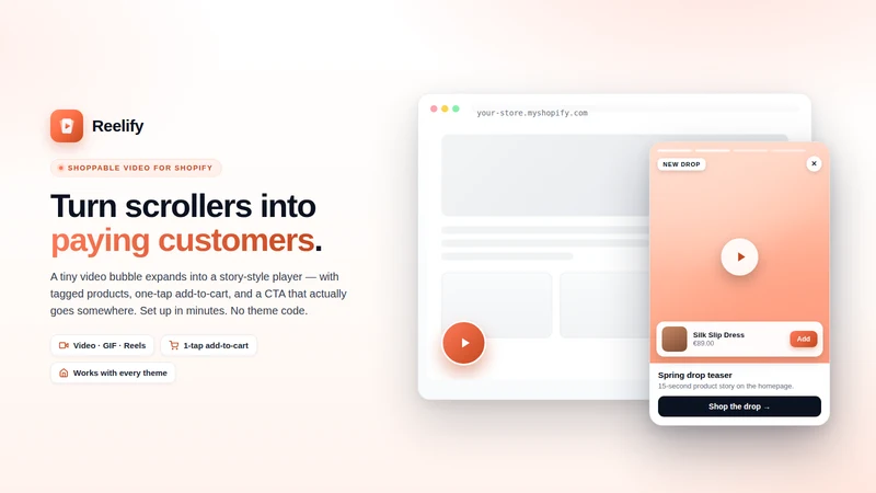 Reelify‑Shoppable Videos Reels