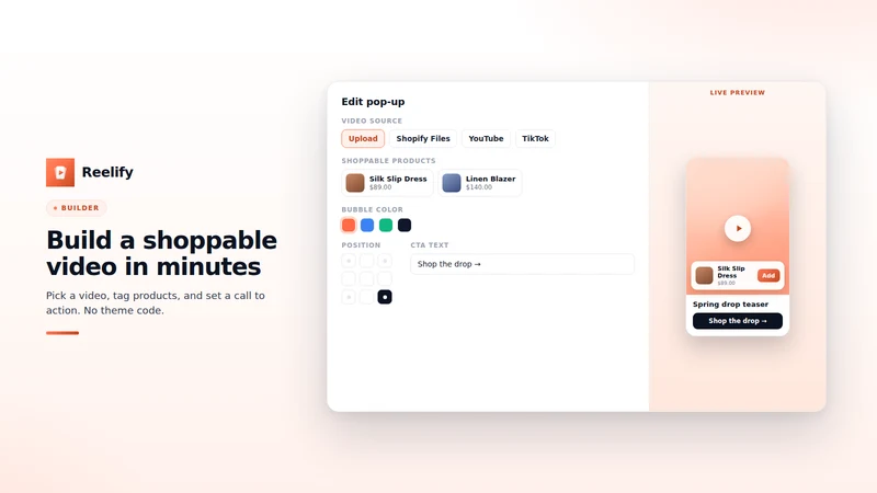 Reelify‑Shoppable Videos Reels