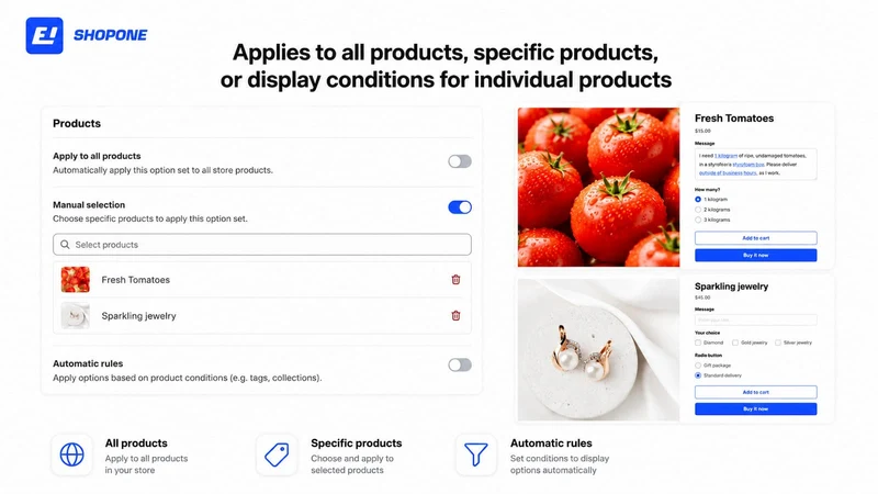 ShopOne Product Options