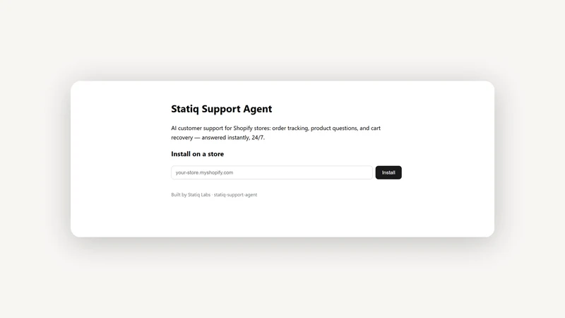 Statiq Support Agent