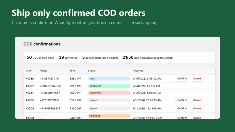 OrderPing: Cash on Delivery