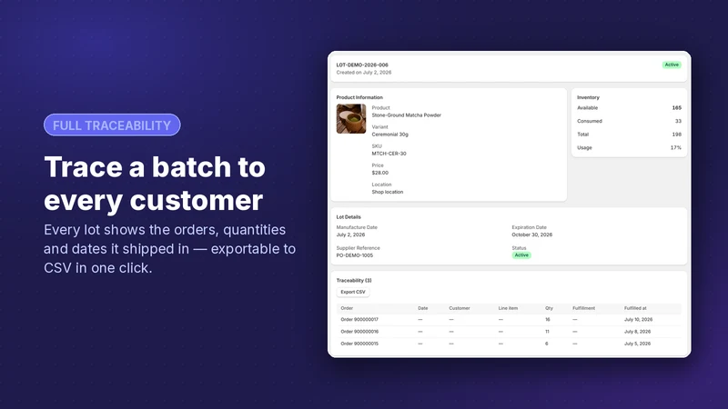 LotTrack: Batch & Lot Tracking