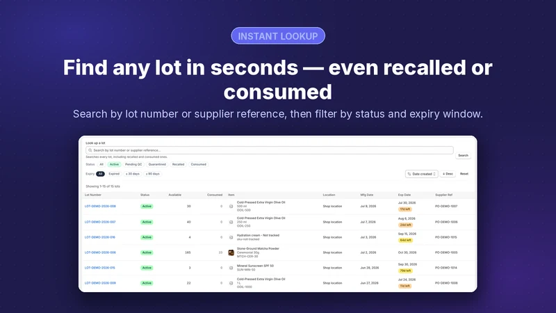 LotTrack: Batch & Lot Tracking