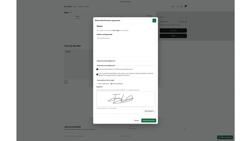Order Agreement Sign & Proof